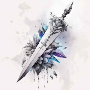 swords-holy-pattern-for-back – tattoo design ideas free ai generated – Gallery: weapons-inkby-ai