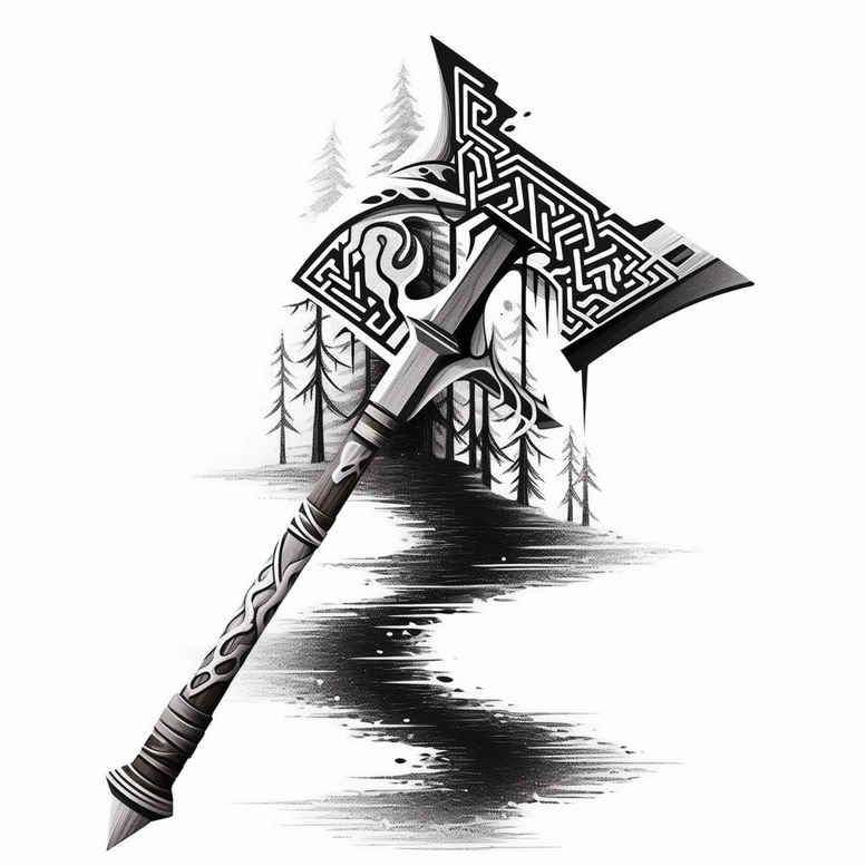 weapons-with-bravery-motif-eastern-influence-for-shin – tattoo design ideas free ai generated – Gallery: weapons-inkby-ai