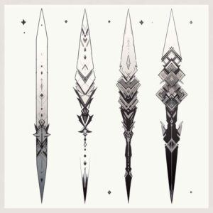 arrows-inward-focus-for-foot – tattoo design ideas free ai generated – Gallery: weapons-inkby-ai