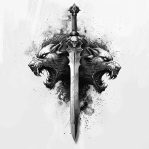 weapons-with-energy-mandala-grid-for-forearm – tattoo design ideas free ai generated – Gallery: weapons-inkby-ai