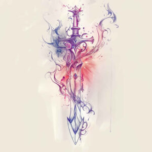 weapons-with-knight-motif-kaleidoscope-for-palm – tattoo design ideas free ai generated – Gallery: weapons-inkby-ai