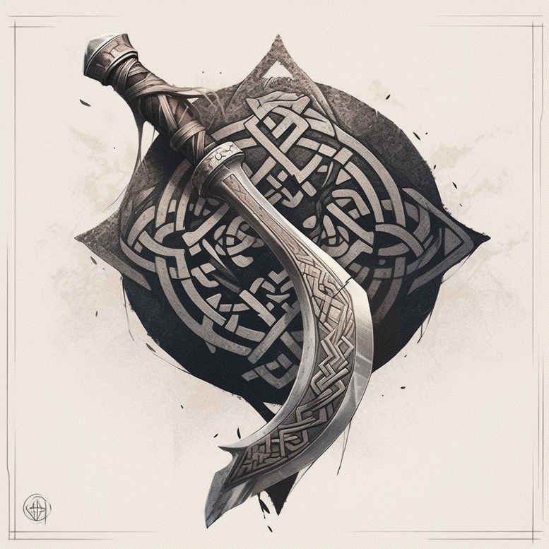 axes-radiating-symmetry-for-upper-back – tattoo design ideas free ai generated – Gallery: weapons-inkby-ai