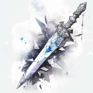 weapons-with-lines-ethereal-for-sternum – tattoo design ideas free ai generated – Gallery: weapons-inkby-ai