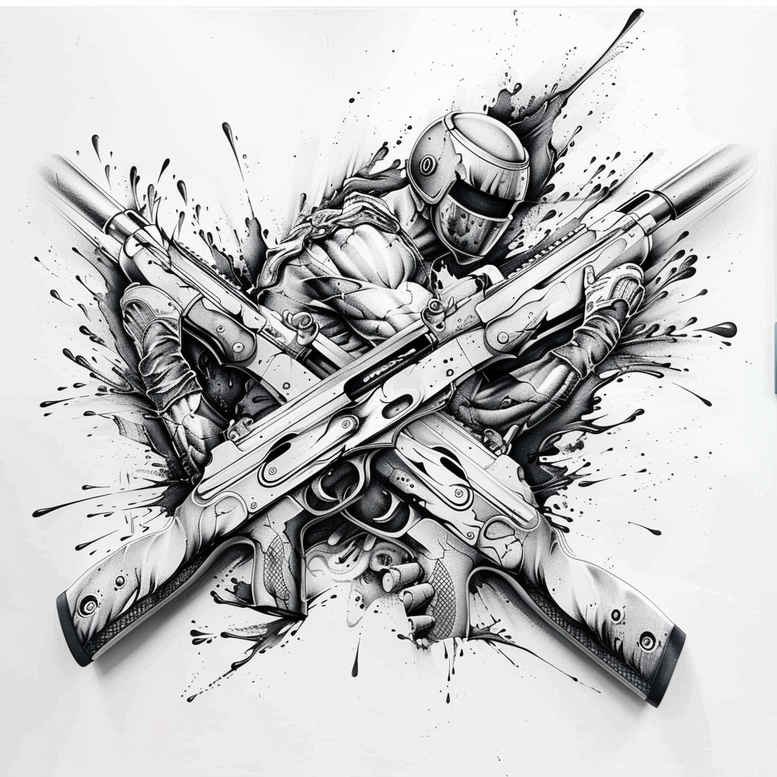 weapons-with-war-motif-engraved-motif-for-ankle – tattoo design ideas free ai generated – Gallery: weapons-inkby-ai