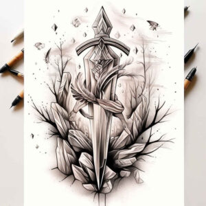 military-weapons-delicate-arcs-for-ankle – tattoo design ideas free ai generated – Gallery: weapons-inkby-ai