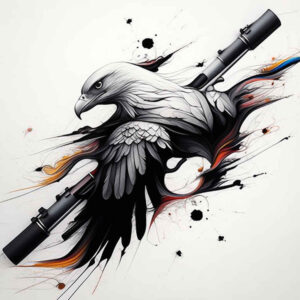 weapons-with-power-motif-mandala-border-for-upper-arm – tattoo design ideas free ai generated – Gallery: weapons-inkby-ai