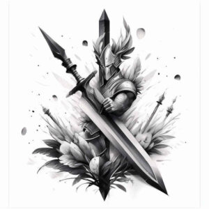 weapons-with-legend-motif-circular-pattern-for-shin – tattoo design ideas free ai generated – Gallery: weapons-inkby-ai
