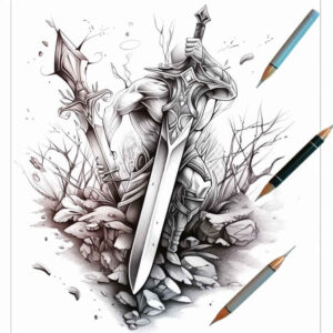 weapons-with-artistic-detail-harmony-for-scapula – tattoo design ideas free ai generated – Gallery: weapons-inkby-ai