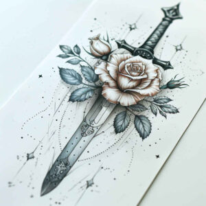 weapons-with-battle-symbol-universe-for-arm – tattoo design ideas free ai generated – Gallery: weapons-inkby-ai