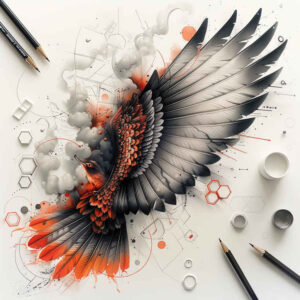 3d-wings-tattoo – tattoo design ideas free ai generated – surrealism-vibrant-contrasts – for-outer-arm – Gallery: wings-inkby-ai