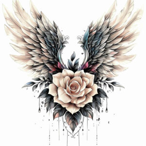 abstract-wings-tattoo – tattoo design ideas free ai generated – neotraditional-subtle-tone – for-hand – Gallery: wings-inkby-ai