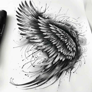 angel-wing-tattoo – tattoo design ideas free ai generated – realism-ink-layering – for-ribs – Gallery: wings-inkby-ai