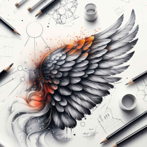 angel-wing-tattoo – tattoo design ideas free ai generated – realism-light-play – for-shoulder-blade – Gallery: wings-inkby-ai