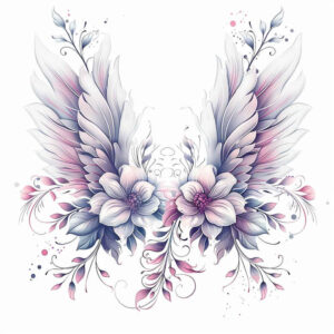 angel-wing-tattoo – tattoo design ideas free ai generated – realism-mirrored-effect – for-sternum – Gallery: wings-inkby-ai
