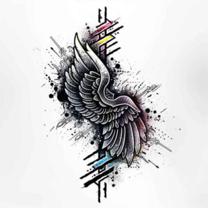 angel-wings-tattoo – tattoo design ideas free ai generated – neotraditional-subtle-tone – for-lower-arm – Gallery: wings-inkby-ai