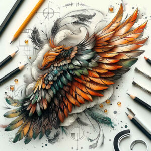 angel-wings-tattoo – tattoo design ideas free ai generated – realism-highlighted-contrast – for-back-of-neck – Gallery: wings-inkby-ai