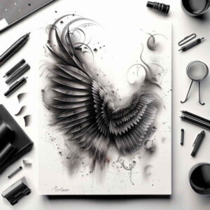 angel-wings-tattoo – tattoo design ideas free ai generated – realism-natural-contours – for-foot – Gallery: wings-inkby-ai