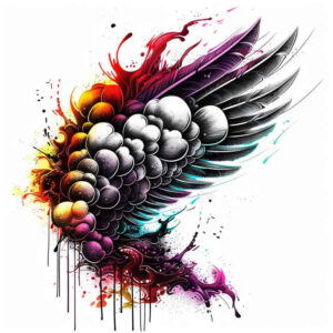 angel-wings-tattoo – tattoo design ideas free ai generated – surrealism-shadow-play – for-calf – Gallery: wings-inkby-ai
