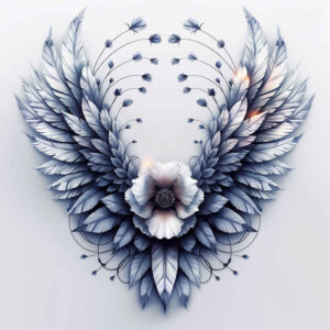 artistic-detail-wings-tattoo – tattoo design ideas free ai generated – neotraditional-rich-shading – for-foot – Gallery: wings-inkby-ai