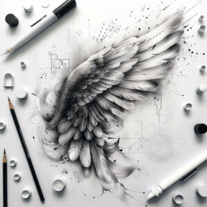 artistic-detail-wings-tattoo – tattoo design ideas free ai generated – realism-ink-precision – for-shoulder – Gallery: wings-inkby-ai
