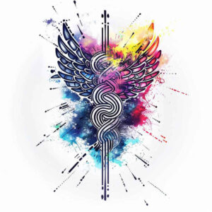 artistic-detail-wings-tattoo – tattoo design ideas free ai generated – surrealism-ethereal-glow – for-shoulder-blade – Gallery: wings-inkby-ai