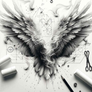 artistic-wings-tattoo – tattoo design ideas free ai generated – neotraditional-vivid-detail – for-temple – Gallery: wings-inkby-ai