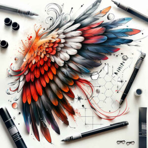 artistic-wings-tattoo – tattoo design ideas free ai generated – surrealism-fantasy-inspired – for-upper-arm – Gallery: wings-inkby-ai