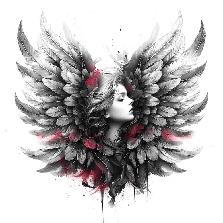 artistic-wings-tattoo – tattoo design ideas free ai generated – surrealism-imaginative – for-side – Gallery: wings-inkby-ai