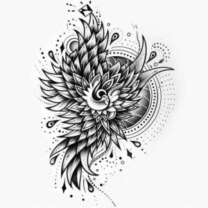 artistic-wings-tattoo – tattoo design ideas free ai generated – surrealism-unearthly – for-abdomen – Gallery: wings-inkby-ai