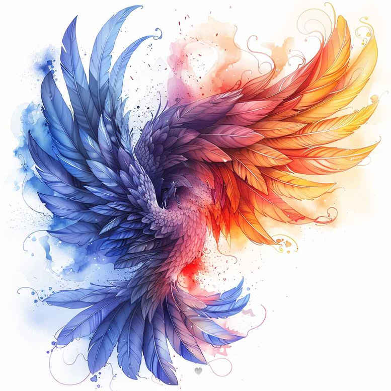delicate-shading-wings-tattoo – tattoo design ideas free ai generated – neotraditional-contrasting-colors – for-scapula – Gallery: wings-inkby-ai
