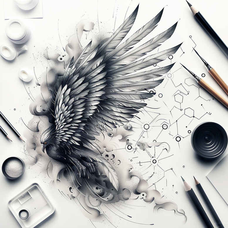 delicate-shading-wings-tattoo – tattoo design ideas free ai generated – neotraditional-enhanced-shading – for-hand – Gallery: wings-inkby-ai