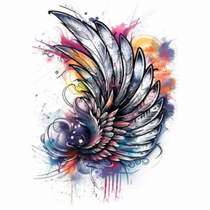 delicate-shading-wings-tattoo – tattoo design ideas free ai generated – surrealism-phantom – for-ribs – Gallery: wings-inkby-ai