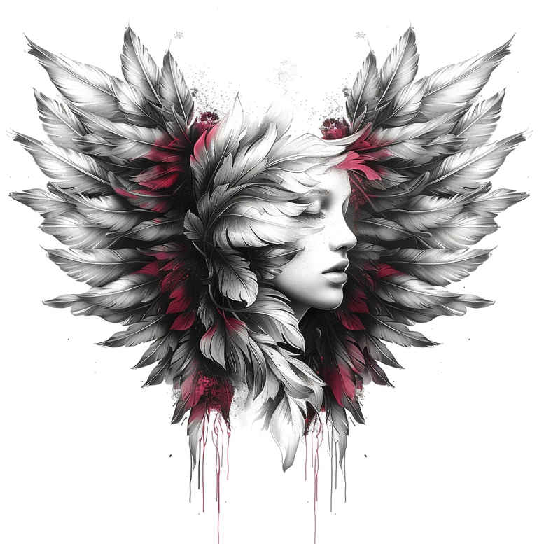 delicate-wings-tattoo – tattoo design ideas free ai generated – realism-color-precision – for-chest – Gallery: wings-inkby-ai