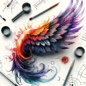 delicate-wings-tattoo – tattoo design ideas free ai generated – realism-naturalistic – for-calf – Gallery: wings-inkby-ai