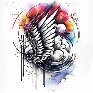delicate-wings-tattoo – tattoo design ideas free ai generated – surrealism-abstract – for-sternum – Gallery: wings-inkby-ai