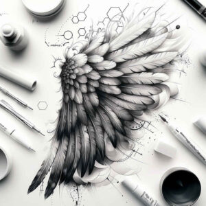 delicate-wings-tattoo – tattoo design ideas free ai generated – surrealism-psychic-energy – for-foot – Gallery: wings-inkby-ai