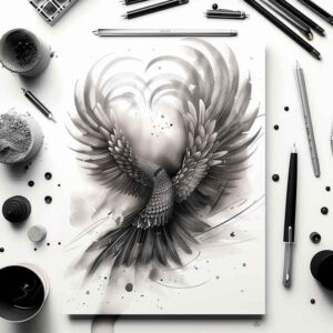 detailed-wings-tattoo – tattoo design ideas free ai generated – neotraditional-solid-fill – for-palm – Gallery: wings-inkby-ai