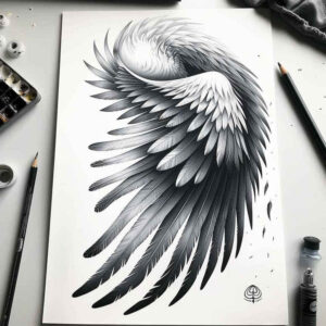 detailed-wings-tattoo – tattoo design ideas free ai generated – neotraditional-vintage-influence – for-hand – Gallery: wings-inkby-ai