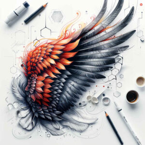 detailed-wings-tattoo – tattoo design ideas free ai generated – realism-highlight-detail – for-heel – Gallery: wings-inkby-ai