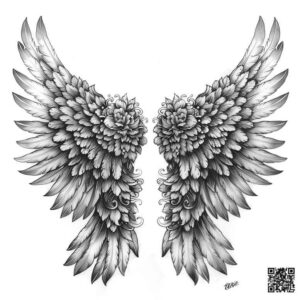 detailed-wings-tattoo – tattoo design ideas free ai generated – realism-light-play – for-lower-leg – Gallery: wings-inkby-ai