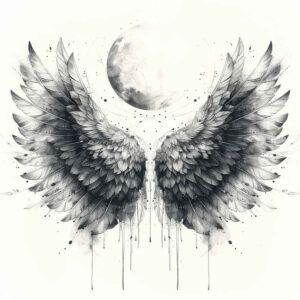 detailed-wings-tattoo – tattoo design ideas free ai generated – surrealism-distorted-perspective – for-spine – Gallery: wings-inkby-ai