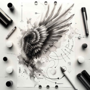 energy-wings-tattoo – tattoo design ideas free ai generated – realism-detailed-rendering – for-ribs – Gallery: wings-inkby-ai