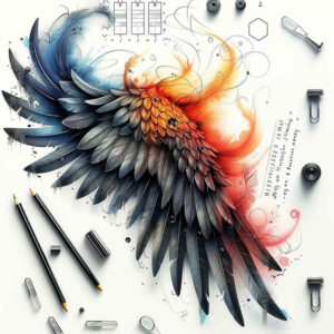 energy-wings-tattoo – tattoo design ideas free ai generated – realism-skin-texture – for-back – Gallery: wings-inkby-ai