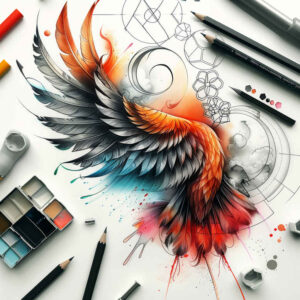 energy-wings-tattoo – tattoo design ideas free ai generated – surrealism-dreamscape – for-toe – Gallery: wings-inkby-ai