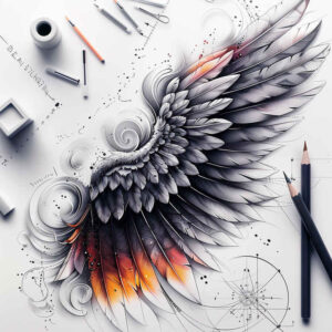 expressive-wings-tattoo – tattoo design ideas free ai generated – realism-crisp-detail – for-back-shoulder – Gallery: wings-inkby-ai