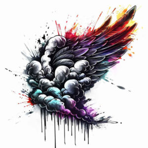 expressive-wings-tattoo – tattoo design ideas free ai generated – realism-high-contrast – for-stomach – Gallery: wings-inkby-ai