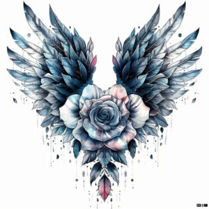 feather-wings-tattoo – tattoo design ideas free ai generated – neotraditional-bold-texture – for-knee – Gallery: wings-inkby-ai