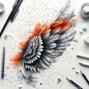 feather-wings-tattoo – tattoo design ideas free ai generated – neotraditional-color-saturation – for-neck – Gallery: wings-inkby-ai
