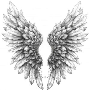 feather-wings-tattoo – tattoo design ideas free ai generated – neotraditional-subtle-tone – for-lower-chest – Gallery: wings-inkby-ai