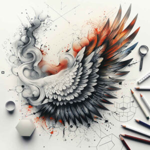 feather-wings-tattoo – tattoo design ideas free ai generated – realism-depth-of-field – for-spine – Gallery: wings-inkby-ai